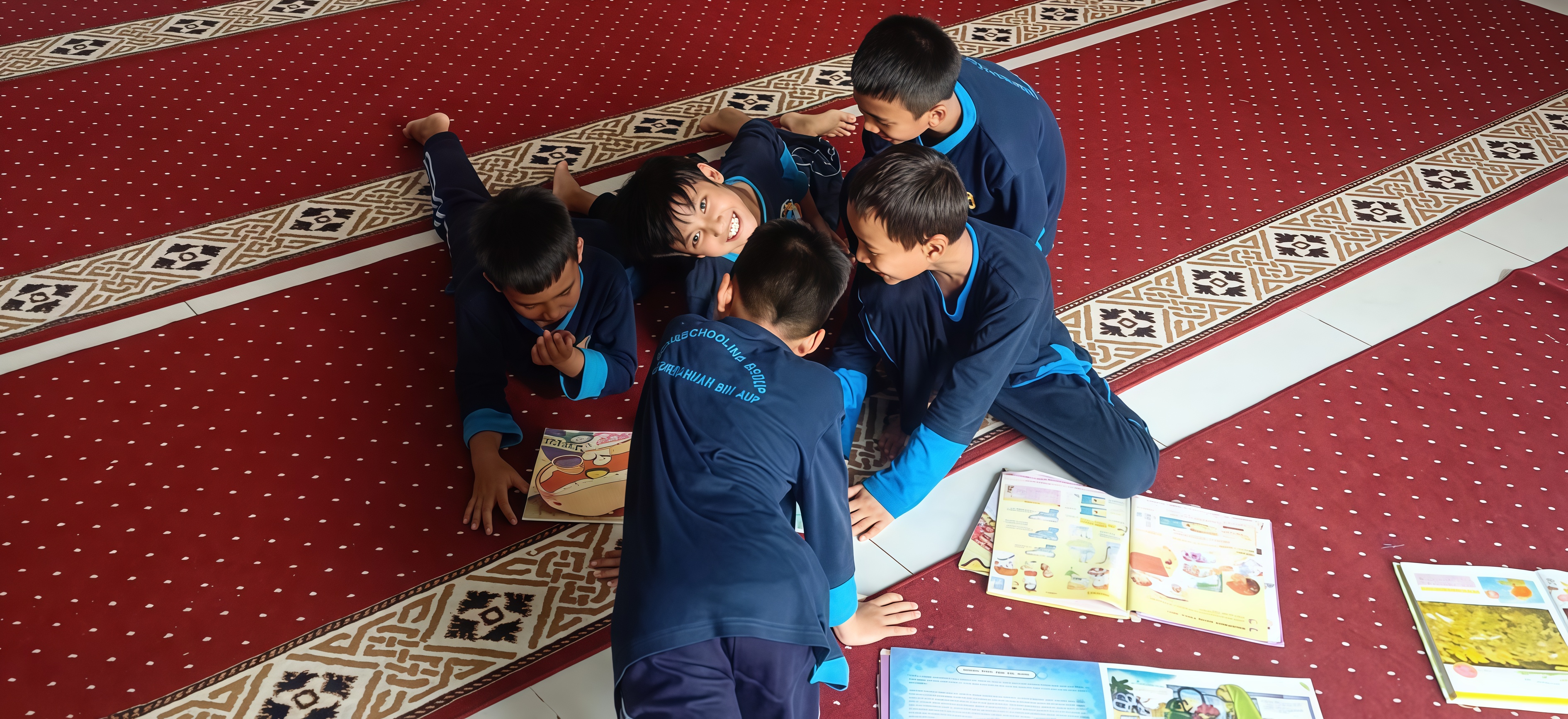 Anak sedang belajar bersama